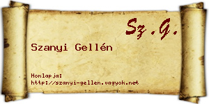 Szanyi Gellén névjegykártya
